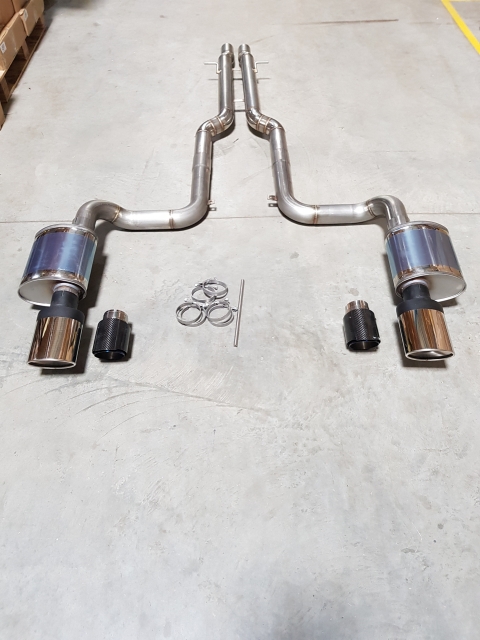 Audi S4 / RS4 B7 Sportauspuff 2x 76mm Edelstahl Anlage mit EG Betriebserlaubnis TÜV