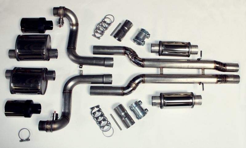 Audi RS6 4F C6 5.0TFSi V10 Klappenauspuff 2x 76mm Sportauspuffanlage Clubsport Elite Street Pro